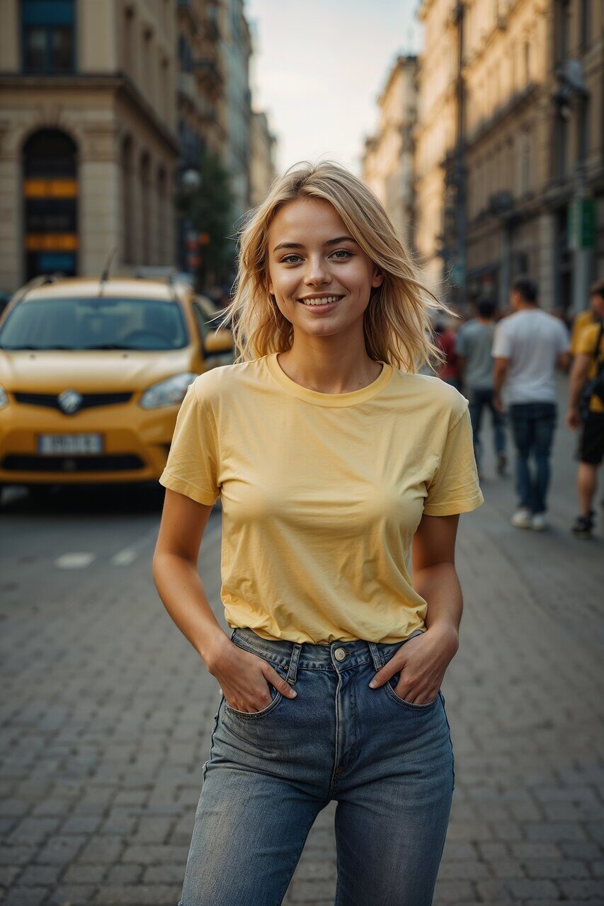 Студентка из большого города 3. Фотореалистичное изображение. Рисует нейросеть. Leonardo AI