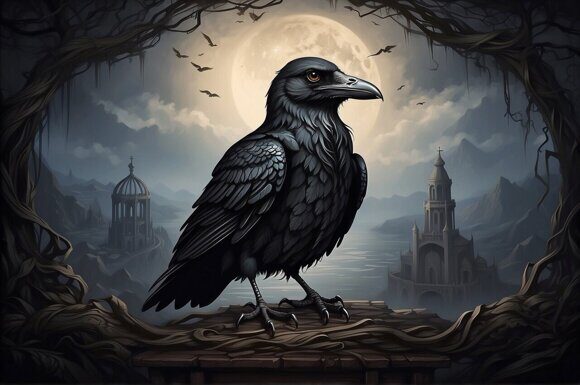 Ворон 2. Эдгар По. Рисует нейросеть. Leonardo AI