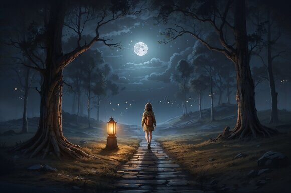 Ночной тропой. Рисует нейросеть. Leonardo AI