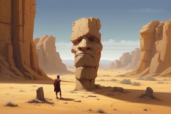 Озимандия. Перси Шелли. Рисует нейросеть. Leonardo AI